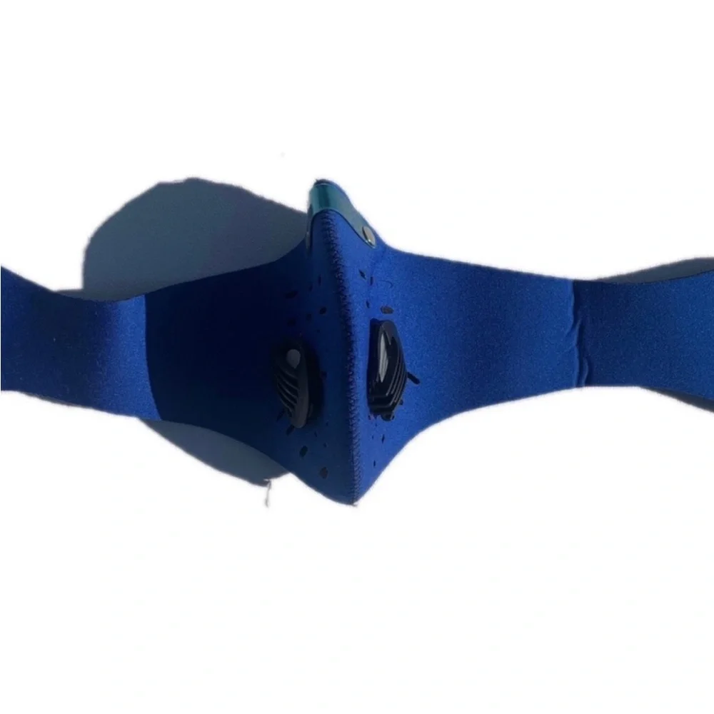 Face mask one size blue and black breathable reusable washable sports face mask
